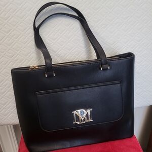 Badgley Mischka Black Tote With Slip Pocket In Front Nwt
